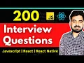 200 Javascript React React Native Interview Questions Sheet Engineer Codewala