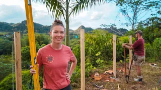 ATTEMPTING TO BUILD A PRIVACY FENCE ON OUR ABANDONDED RAINFOREST PROPERTY!