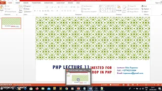 PHP Lecture 11 DEMONSTRATING HOW TO WRITE A NESTED FOR LOOP IN PHP