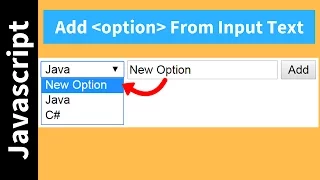 How To Add Option To Select Tag From Input Text using Javascript with Source code