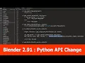 Blender 2 91 Python API Change How to keep addons compatible