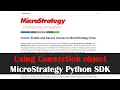 Using Connection Object in MicroStrategy Python SDK mstrio-py MicroStrategy Python Tutorial