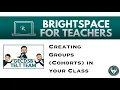 Creating Groups Cohorts in Brightspace