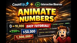 How to Animate Numbers on Scroll CountUp js Intersection Observer Tutorial