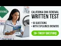 Pass the California DMV renewal written test now using 50 real practice questions explained answers