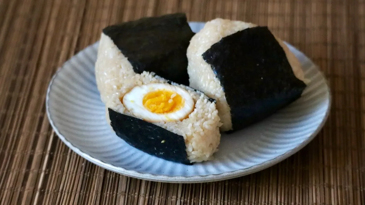 Ajitama Onigiri (Ramen Egg Rice Balls) - Yuko