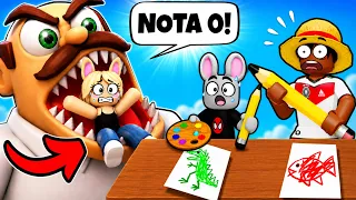 DESENHE OU SEJA COMIDO COM O LARRYZINHO e LARIZINHA NO ROBLOX!