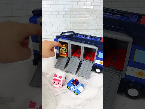 Satisfying with Unboxing & Review Miniature Robocar Poli Bus Car Transporter Toy ASMR 로보카폴리 버스 장난감