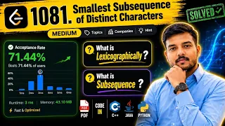 LeetCode 1081 Smallest Subsequence of Distinct Characters Java Solution Stack Greedy Expl