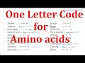 3 One Letter Code for Amino acids How to Remember Single Letter Abbreviations