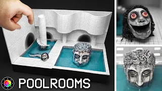 DIORAMA con AGUA de POOLROOMS! 💧💦 BACKROOMS con CARTÓN | PlastiVerse