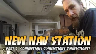 Progress on the Custom Nav Station wiring on an Alberg 30 Sail Boat
