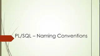 - Naming Conventions