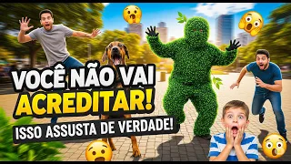 😂 ARBUSTO ASSUSTADOR ATACA NO PARQUE! OLHA A REAÇÃO DA GALERA! 😱