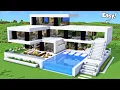 Minecraft How to Build a Modern House Tutorial Easy to Follow - Interior in Description