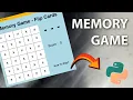 Memory Game - Flipping Cards Using Python Beginner Python Project