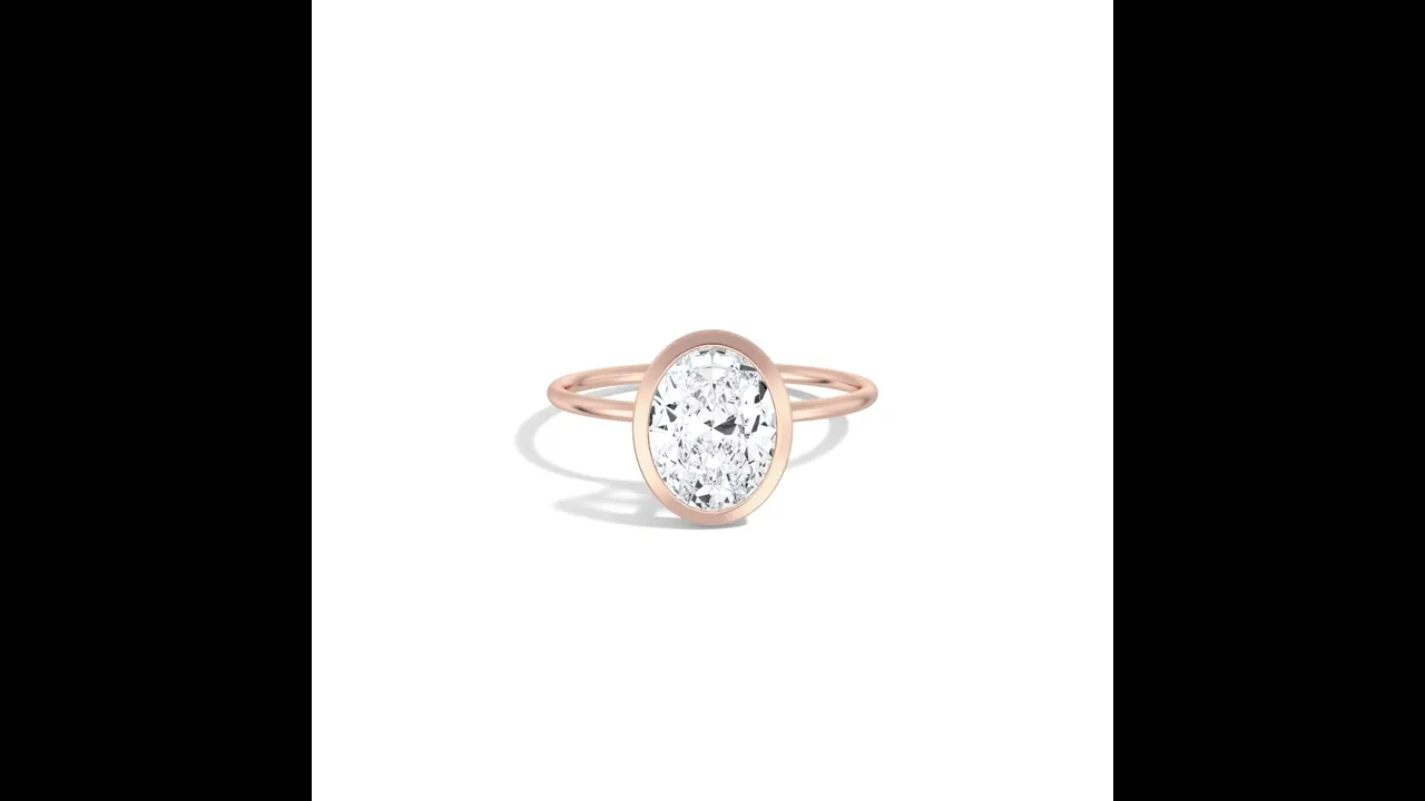 Sophia丨2CT Oval Cut Lab-Grown Diamond Bezel Engagement Ring in 14K Gold/Platinum