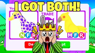 I GOT NEON GIRAFFE AND MEGA CROW (ADOPT ME ROBLOX)