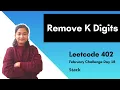 Remove K Digits Leetcode 402 Day-18 Stack