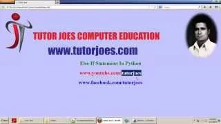 Python Tutorial Else If Statement In Python Tamil Part-22