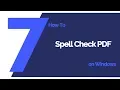 How to Spell Check PDF File PDFelement 7