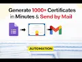 Generate 1000 Certificates in Minutes Automation Developer Coding