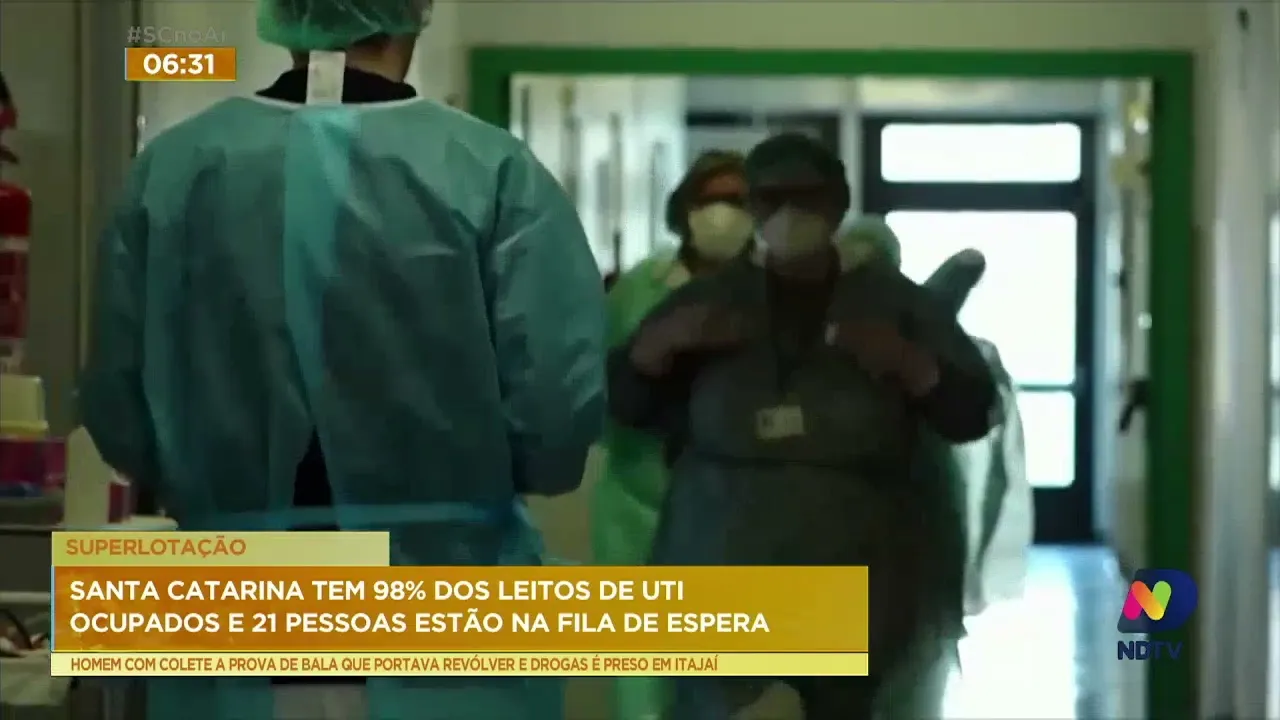 Ocupação dos leitos de UTI já chega a 98% em Santa Catarina