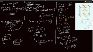 Derivation of Atomic Packing Factor APF of HCP