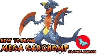 How To Draw Mega Garchomp Pokemon Drawing Animals