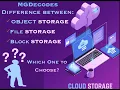 Difference between File Storage Object Storage Block Storage