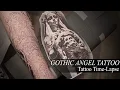 GOTHIC ANGEL STATUE Black Grey Tattoo Time-Lapse