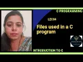 Lec04 Files used in a C Program C Programming
