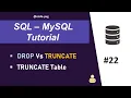 Truncate Table in SQL MySQL Tutorial for Beginners Difference Between Drop and Truncate table