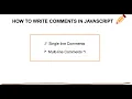 JS tutorial for beginners Part 2 JS Comments UI Ninjas