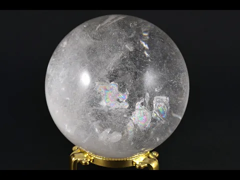 レインボー入り天然水晶 丸玉 80mm｜天然石 丸玉 通販 キラリ石
