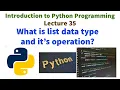 What is list in Python List operations in Python Python VTU syllabus complete course