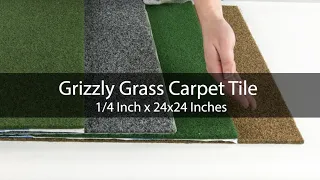 Indoor Outdoor Grizzly Grass Carpet Tiles - Peel Stick