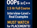 OOPs in C Full Course 2 5 Hours One Shot for Placements Real Life Examples Interview Qs