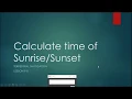 Lesson 9B Time of Sunrise Sunset USCG Exam Prep