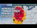 Increased Threat of Intense Tornadoes EF3 Monday