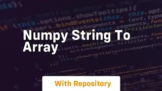 numpy string to array