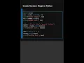 Create Random Magic in Python