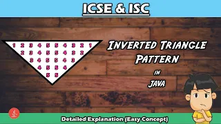 Inverted Triangle Pattern WAP to print number pattern in java For ICSE ISC BluejCode