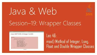 Wrapper Classes in Java max Method of Integer Long Float and Double Wrapper Classes