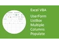 Excel VBA UserForm ListBox with Multiple Columns Populate List Property