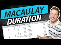 Bond Duration in Excel