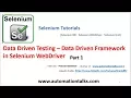 Selenium - Data Driven Framework