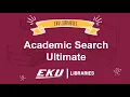 Getting Started with Academic Search Ultimate