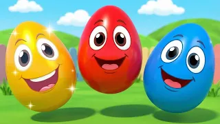What's Inside the Surprise Eggs?! 🥚 Colors + Finger Family | Kids Songs