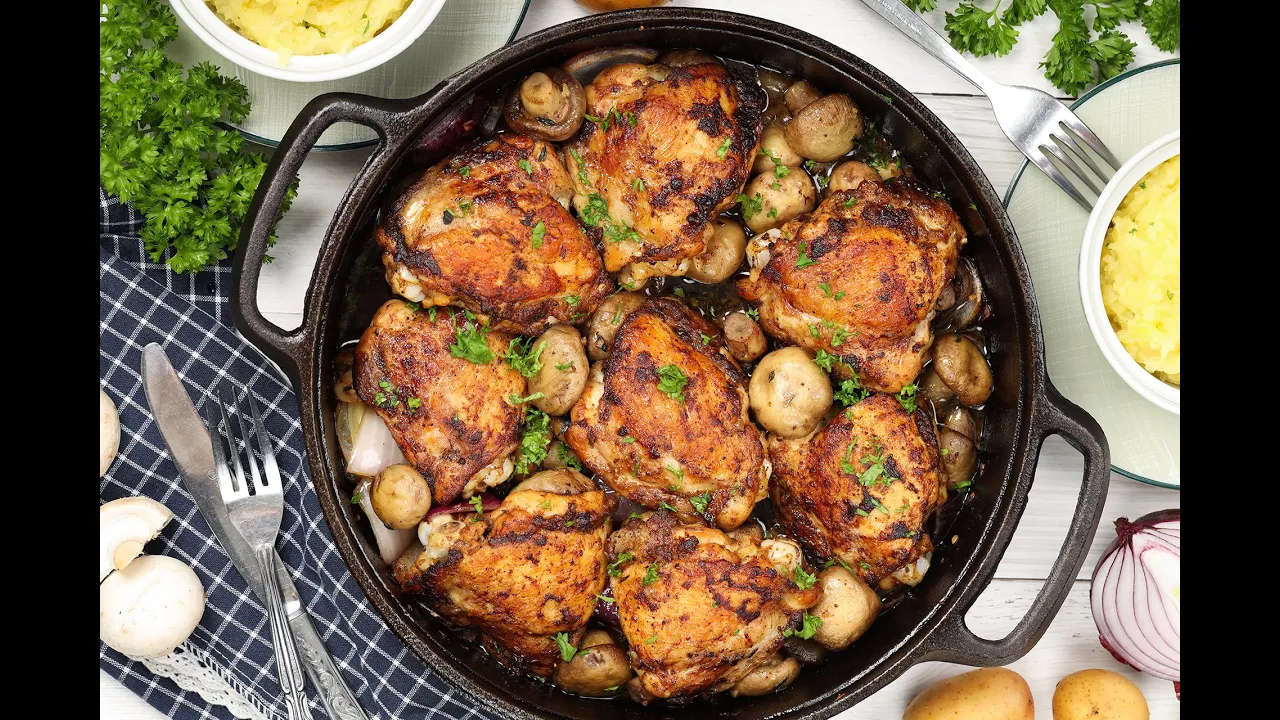 Chicken Thighs with Mushrooms Recipe